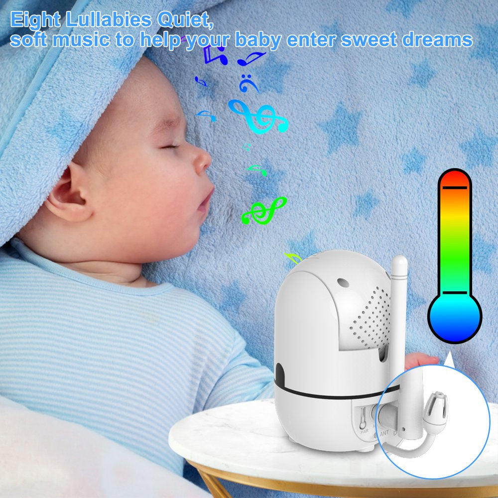 "Pan-Tilt-Zoom Baby Monitor: Crystal Clear Video, Night Vision, 2-Way Talk, Temp Sensor & More!"